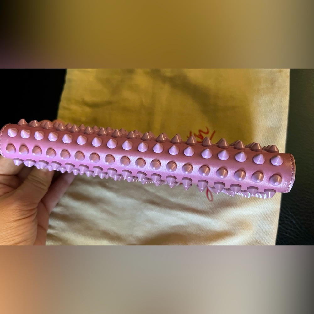 GUC Christian Louboutin Panneton Spike Long Zippy Wallet in Lilac color - Picture 4 of 12